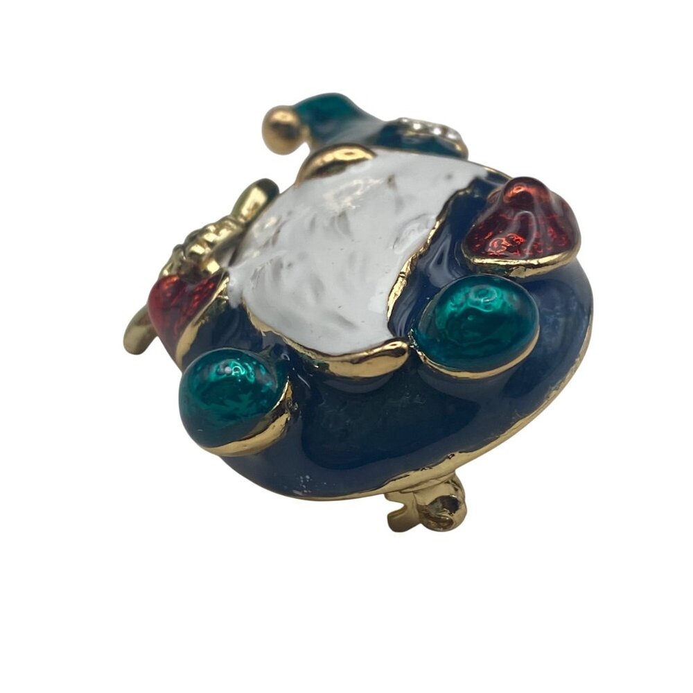 Napier Gnome Pin Brooch Rhinestones Enamel Gold-Tone Holiday Christmas LOOK - Picture 9 of 10